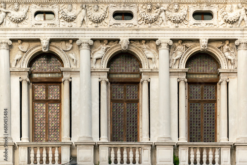 Renaissance facade of Marciana Library of Saint Mark in Venice photo