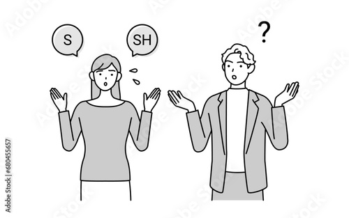 英会話、白人男性に英語発音sとshが通じなくて困る日本人女性