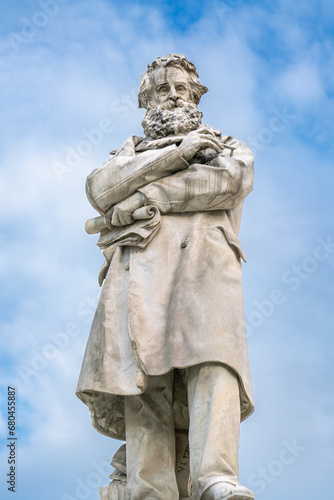 Niccolo Tommaseo statue on Campo Santo Stefano in Venice