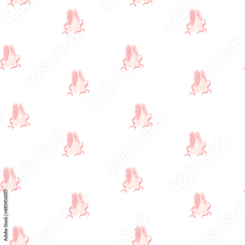 Ballet shoes vector seamless pattern, background, wallpaper, print, textile, fabric, wrapping paper, packaging design