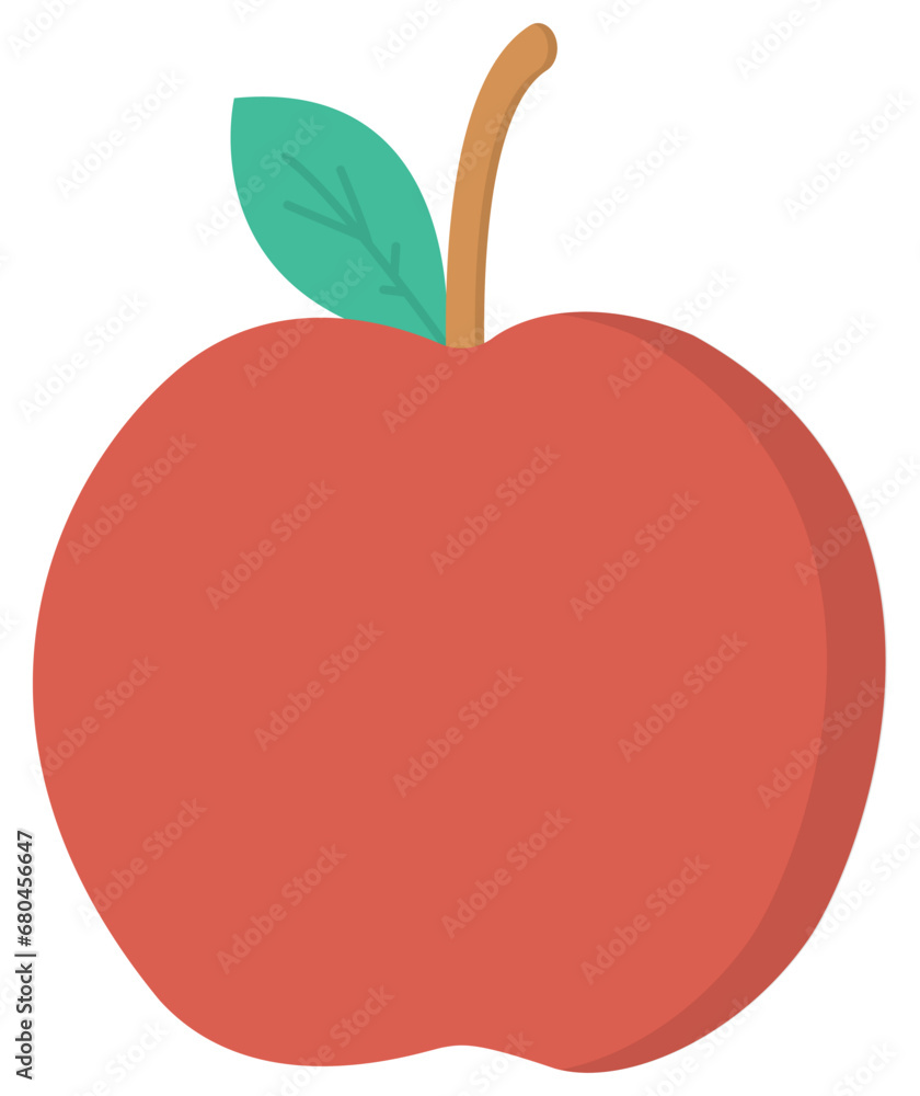 Vector red apple icon isolated on white background Vector red apple icon isolated on white background