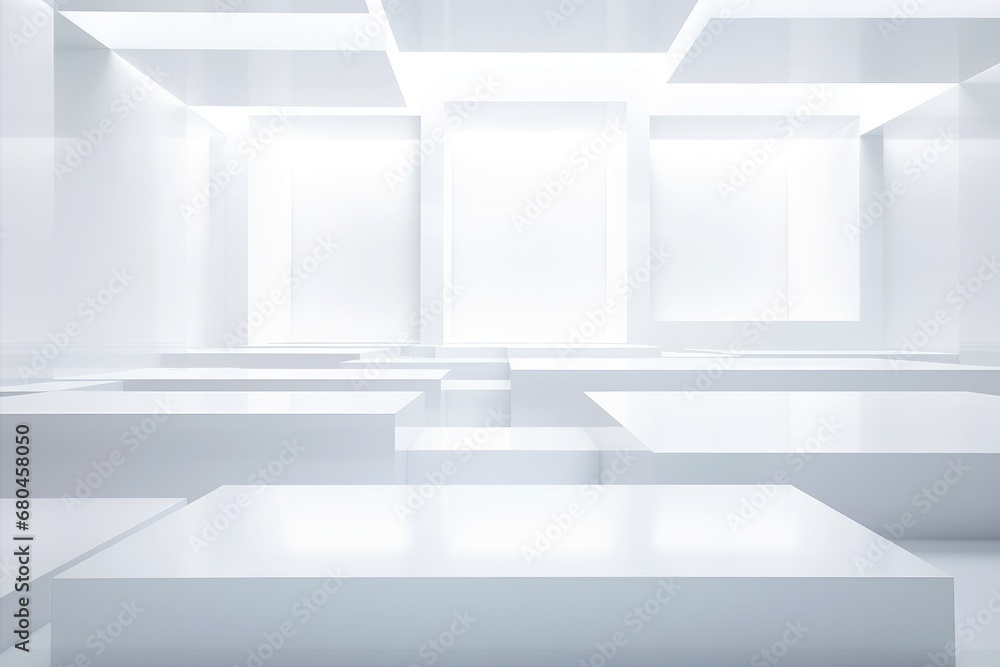 Abstract futuristic architecture background, Minimal technology white backdrop Abstract futuristic architecture background, Minimal technology white backdrop