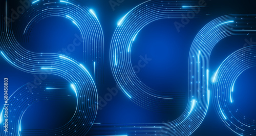 Abstract curve line circle technology background