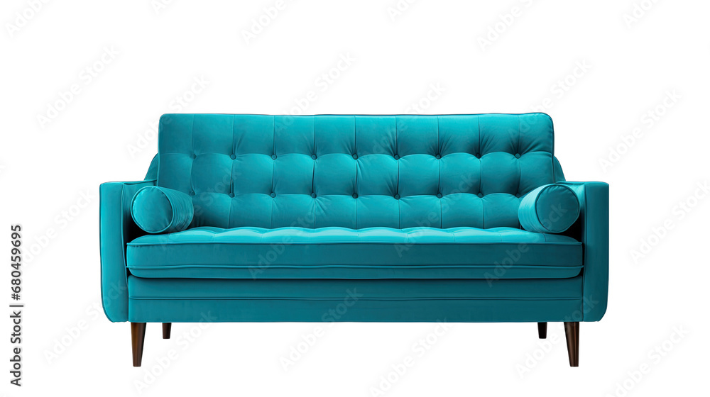 Teal Convertible Couch Isolated on Transparent or White Background, PNG Teal Convertible Couch Isolated on Transparent or White Background, PNG
