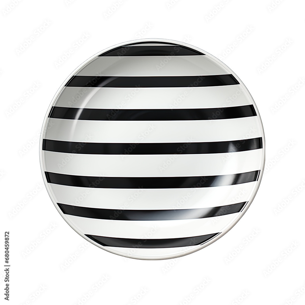 Striped Plate from Top View Isolated on Transparent or White Background, PNG Striped Plate from Top View Isolated on Transparent or White Background, PNG