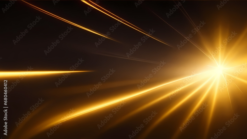 high speed yellow beam ray of future technology transmission concept