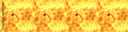 Seamless long banner, Fire flame texture. Blaze flames background