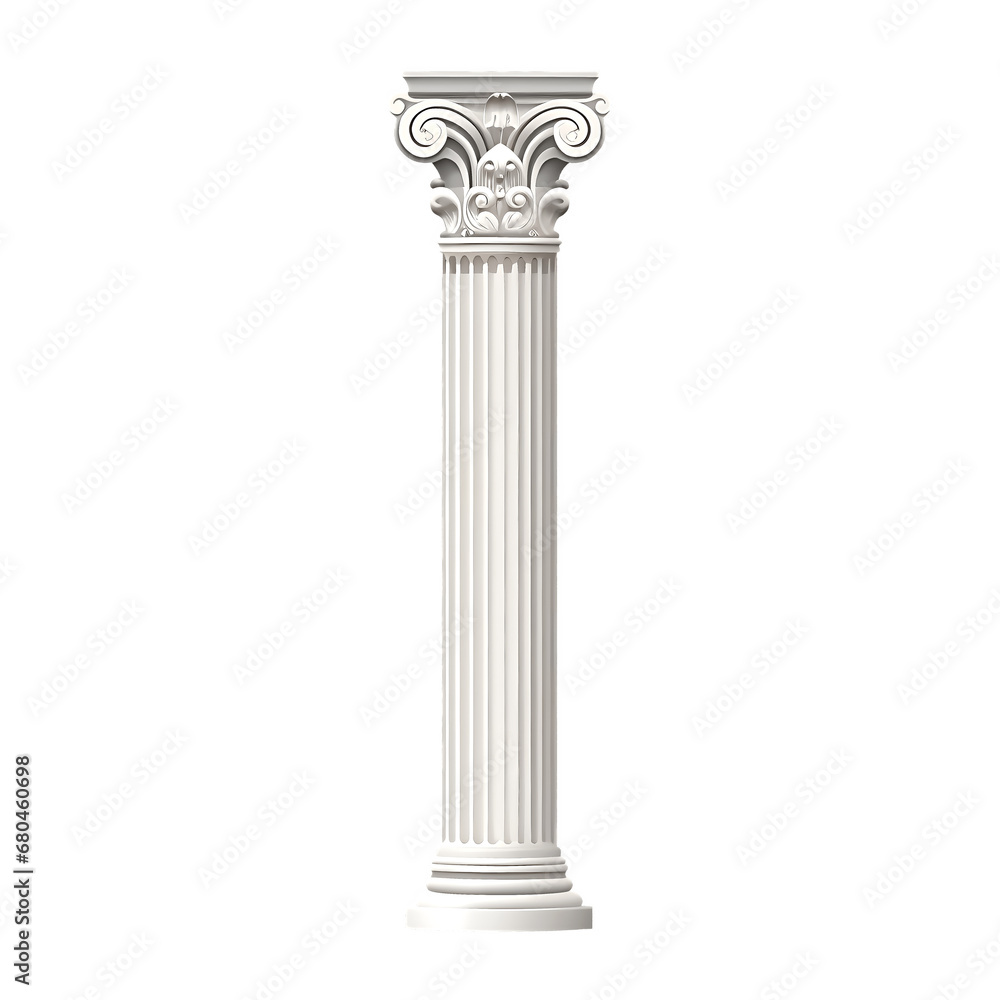 Greek classic column order on isolated with transparent concept Greek classic column order on isolated with transparent concept