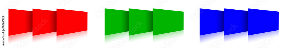 RGB Insert report or screenshoot blank template red,  green and blue (RGB) for presentation layouts and design.