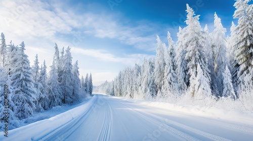 Snowy winter road