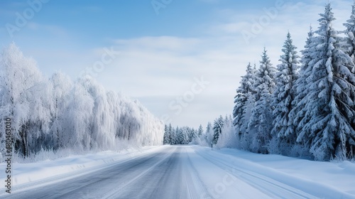 Snowy winter road © DZMITRY