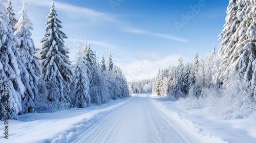 Snowy winter road © DZMITRY