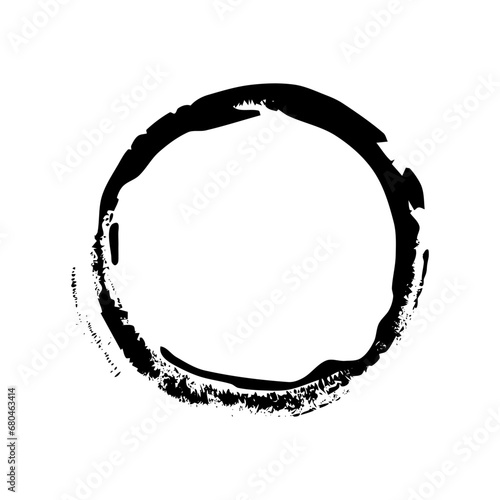 Black round ink spot. Paint splat. 