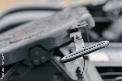 Εκτύπωση καμβά Handle to release a fifth wheel coupling hitch on a lorry/truck
