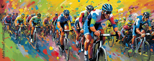 Illustration cyclist race picture, photo
