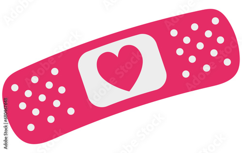 Cute adhesive plaster. Adhesive medical plaster strip flat logo icon vector illustration modern design isolated on white background