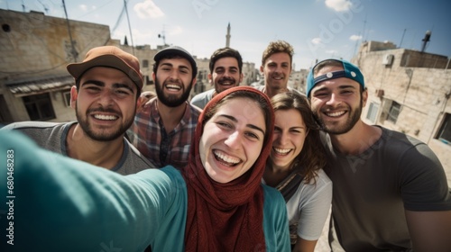 パレスチナ風の人々の集合写真