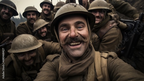 第一次世界大戦時風の兵士達の集合写真 photo