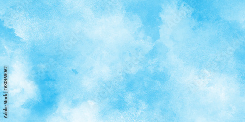 Abstract Watercolor shades blurry and defocused Cloudy Blue Sky Background,wallpaper, cover, card, presentation, decoration and design.
