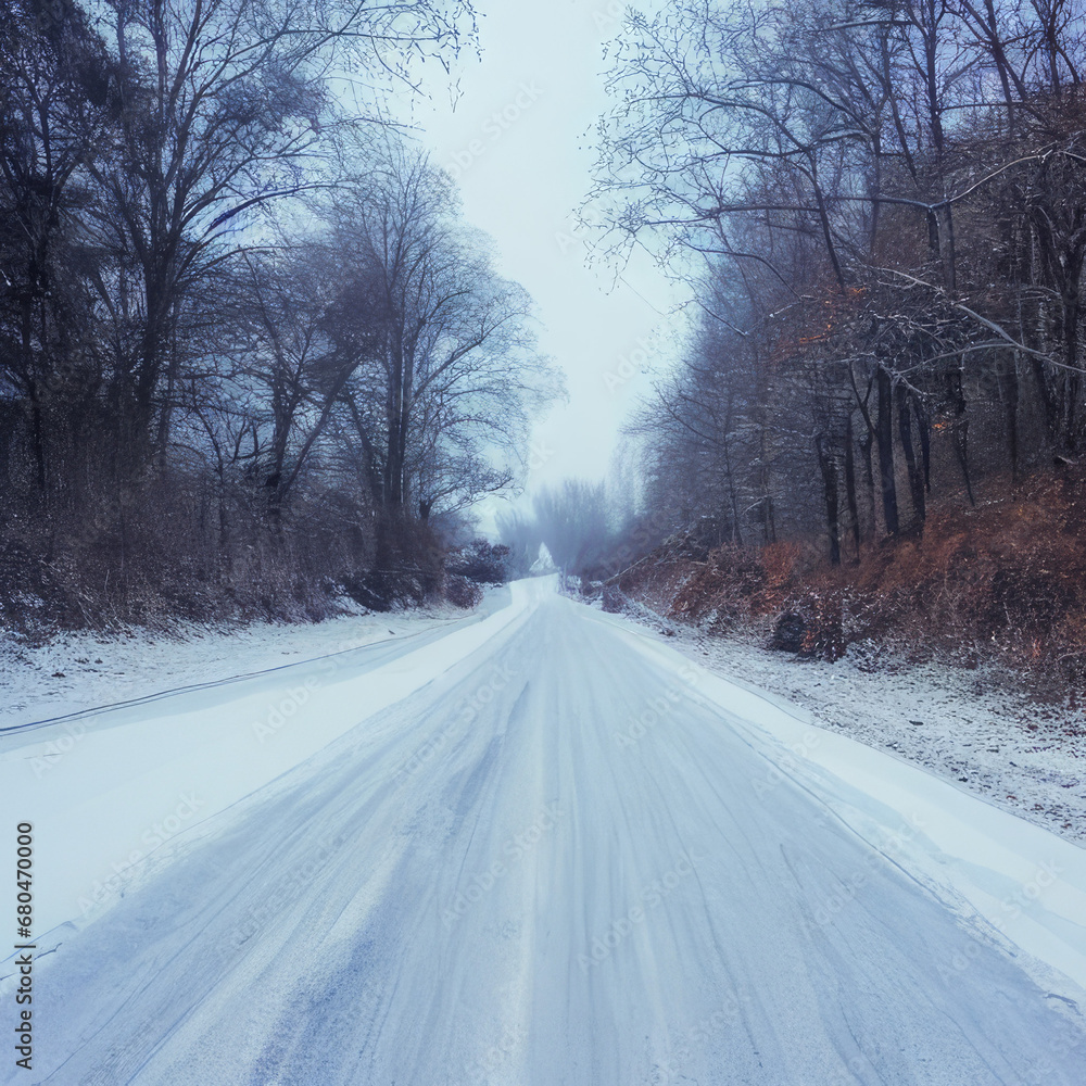 A Tranquil Winter Pathway Through the Enchanted Forest A Tranquil Winter Pathway Through the Enchanted Forest