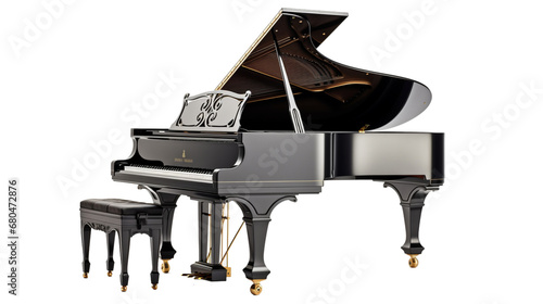Isolated on a white background, a lovely grand piano