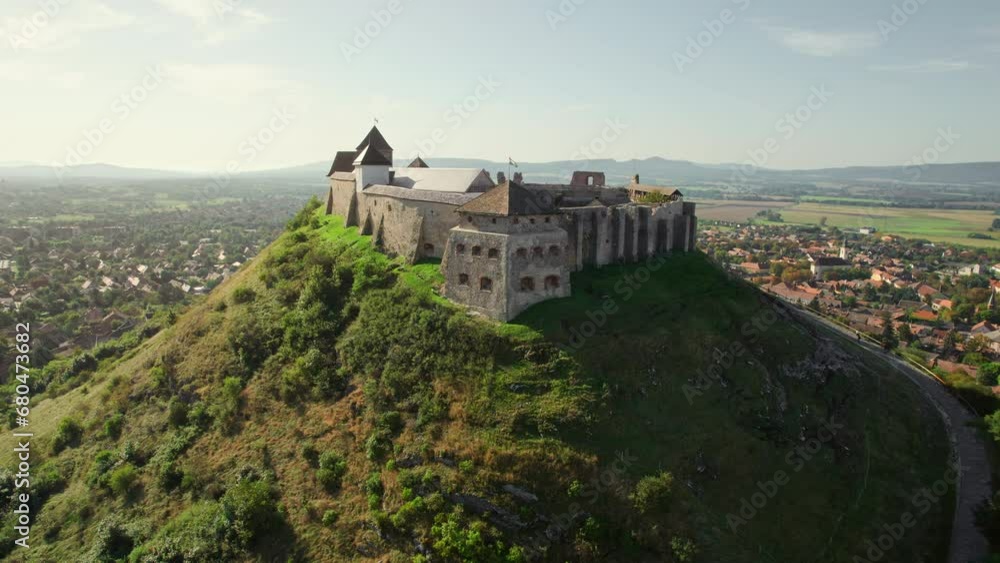 Aerial view of the medieval Sumeg castle in Hungary. Aerial view of the medieval Sumeg castle in Hungary.