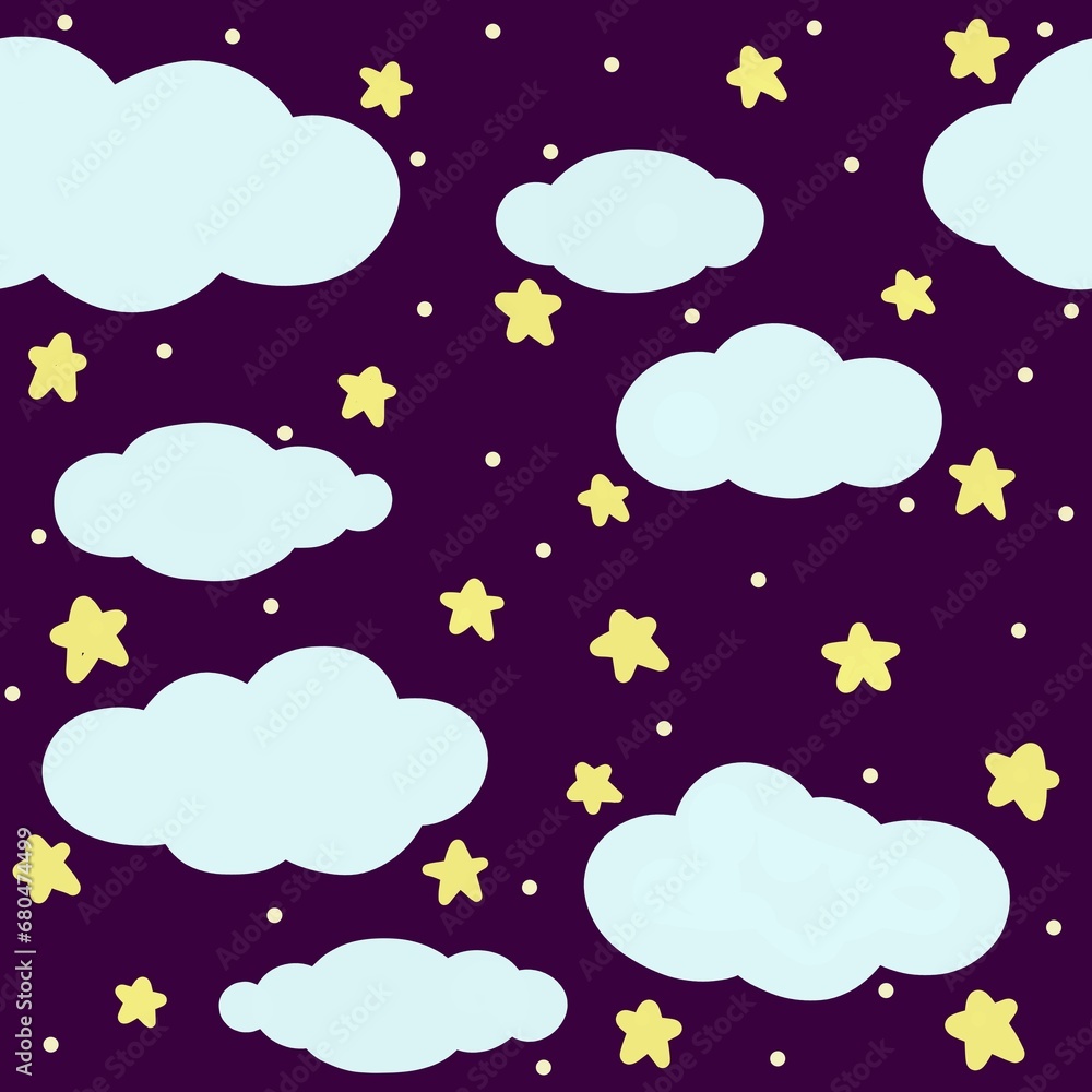seamless pattern background with night stars