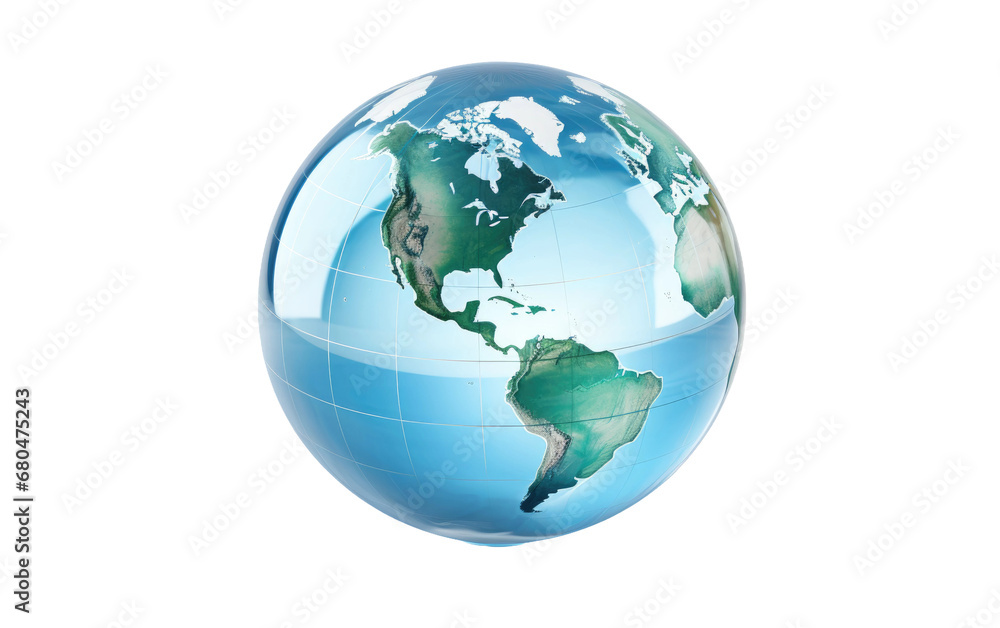 Glassy Worldview on White or PNG Transparent Background.