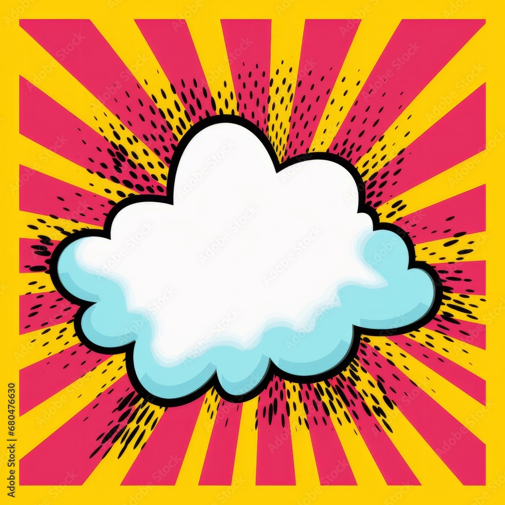 Simple comic book style graphic burst speech bubble element, Generative AI Simple comic book style graphic burst speech bubble element, Generative AI