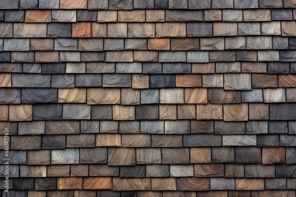 Rustic Elegance: Wooden Slate Shingles Texture, generative AI Rustic Elegance: Wooden Slate Shingles Texture, generative AI