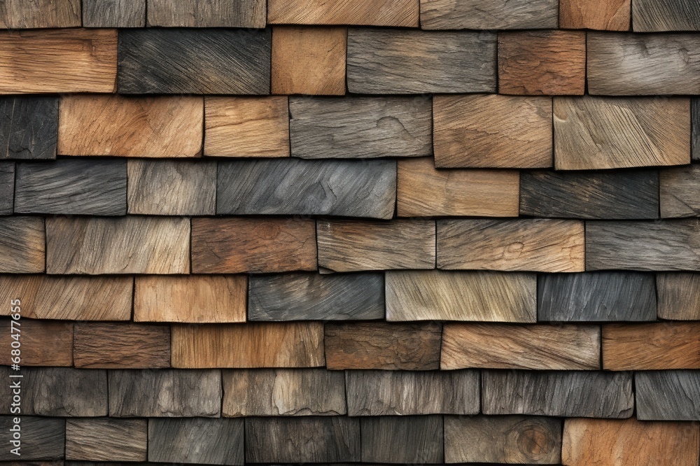 Rustic Elegance: Wooden Slate Shingles Texture, generative AI Rustic Elegance: Wooden Slate Shingles Texture, generative AI