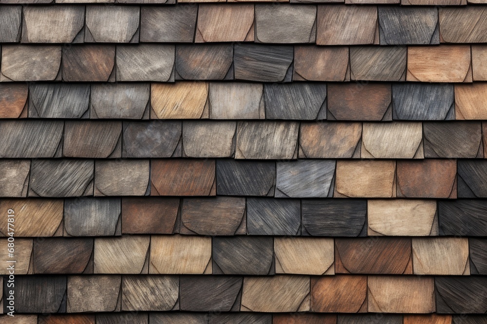 Rustic Elegance: Wooden Slate Shingles Texture, generative AI Rustic Elegance: Wooden Slate Shingles Texture, generative AI