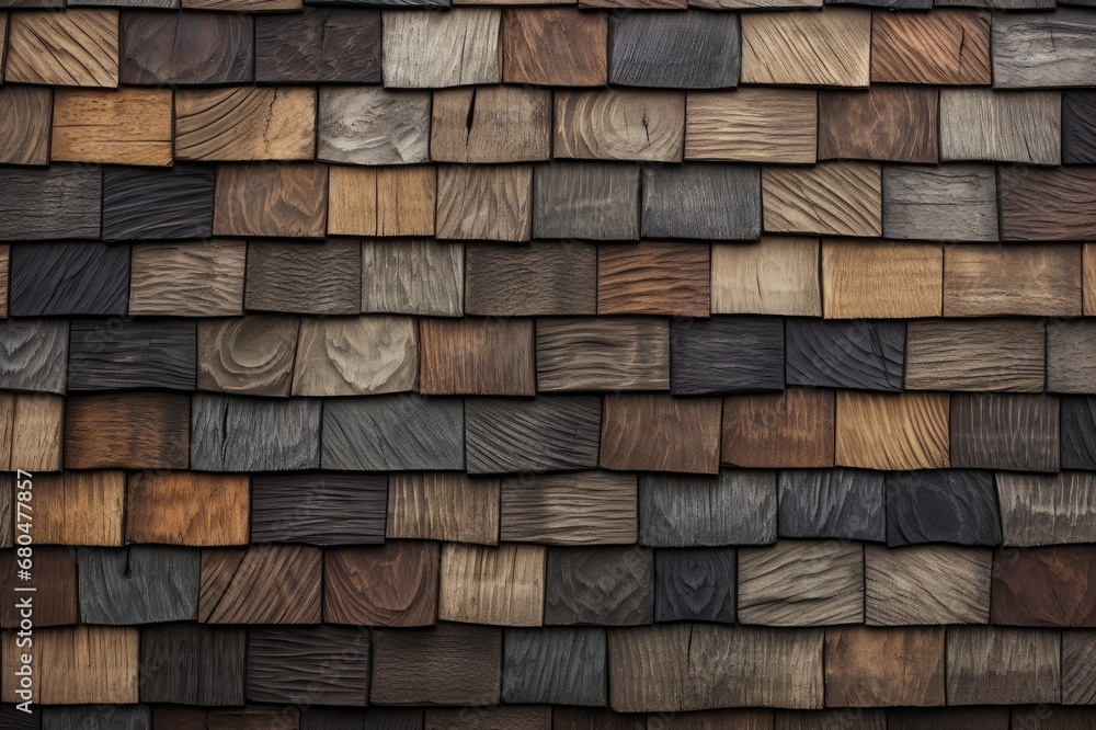 Rustic Elegance: Wooden Slate Shingles Texture, generative AI Rustic Elegance: Wooden Slate Shingles Texture, generative AI