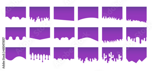 Collection of Abstract Design Element for Top, Bottom Page Web Site. Template Dividers Shapes for Website Pictogram Set. Vector