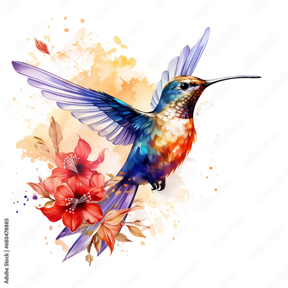 Obraz premium hummingbird and flower