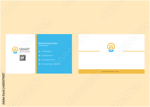 Smart Investment business card, Investment business card, card Design