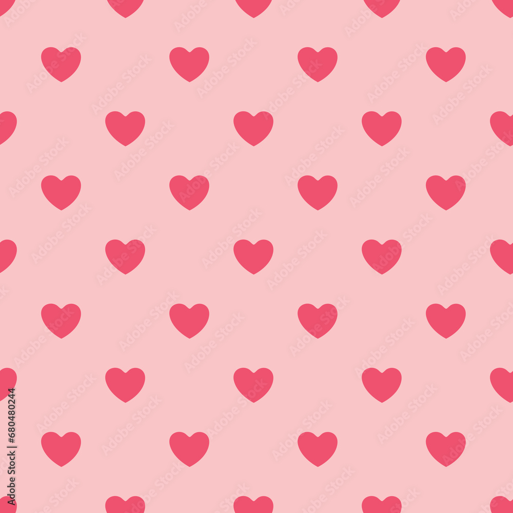 Seamless heart pattern background.Simple heart shape seamless pattern in diagonal arrangement. Love and romantic theme background.