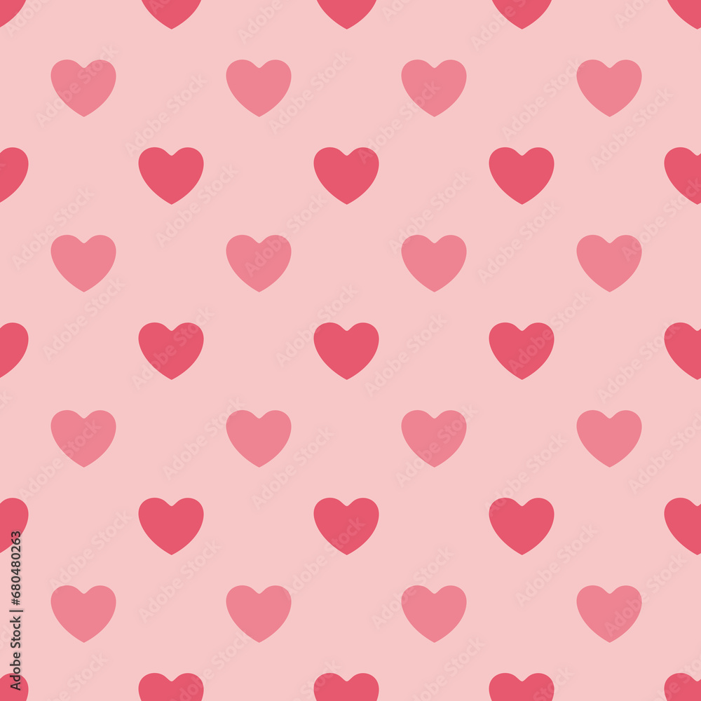 Seamless heart pattern background.Simple heart shape seamless pattern in diagonal arrangement. Love and romantic theme background.