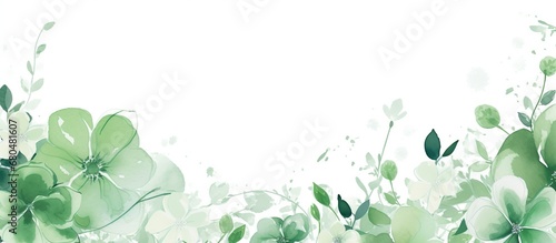 Elegant green flower with watercolor style for background and invitation wedding card