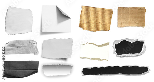 Wallpaper Mural Collection of various vintage note rip paper on white background. Torontodigital.ca