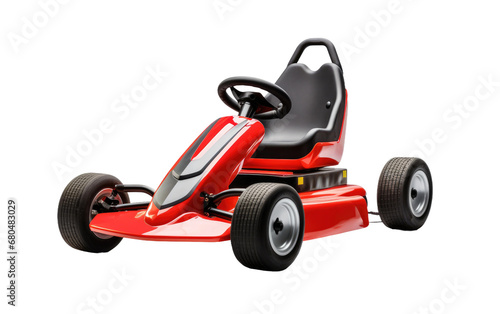Pedal-Powered Kart on White or PNG Transparent Background.