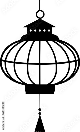 outline illustration of lantern for coloring page