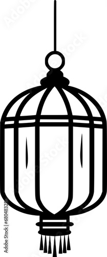 outline illustration of lantern for coloring page