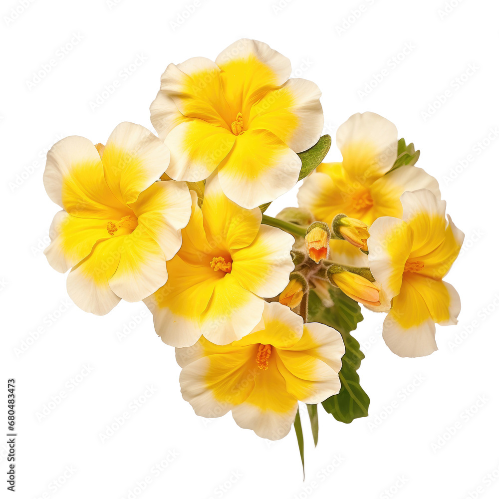 Naklejka premium Foral Primrose on White or PNG Transparent Background.