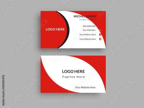 Modern Business Card - Creative and Clean Business Card Template. Elegant luxury clean dark business card Vector illustration photo