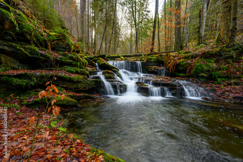 waterfalls, Jeseníky Mountains, Czech Republic, autumn, landscape, trees, forest, water, nature