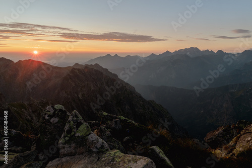Sunset over the rocky peaks in the High Tatras © Krzysztof