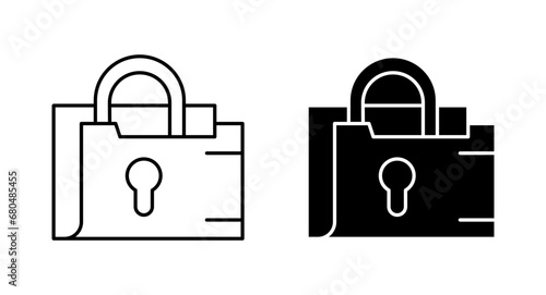 Confidential Project vector icon set. vector illustration