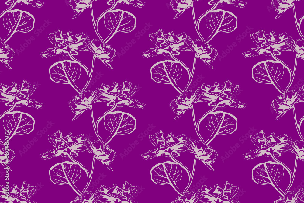 Floral pattern seamless vector background. Foliage and flower wallpaper design of nature.