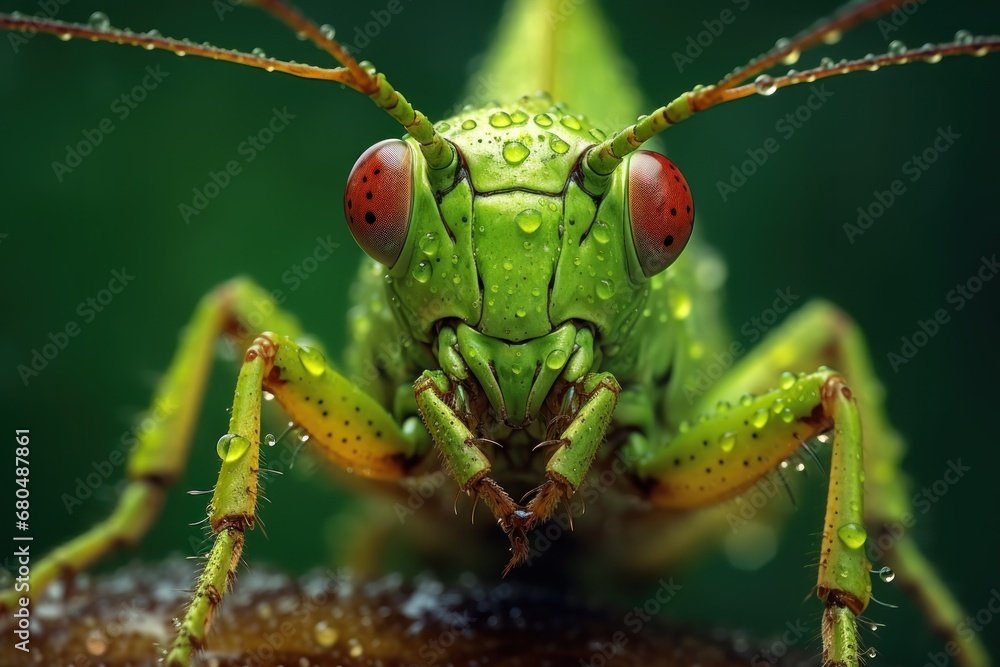 Fototapeta premium Nahaufnahme einer Heuschrecke
